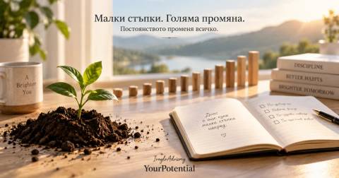 Илюстрация как малките стъпки водят до големи промени